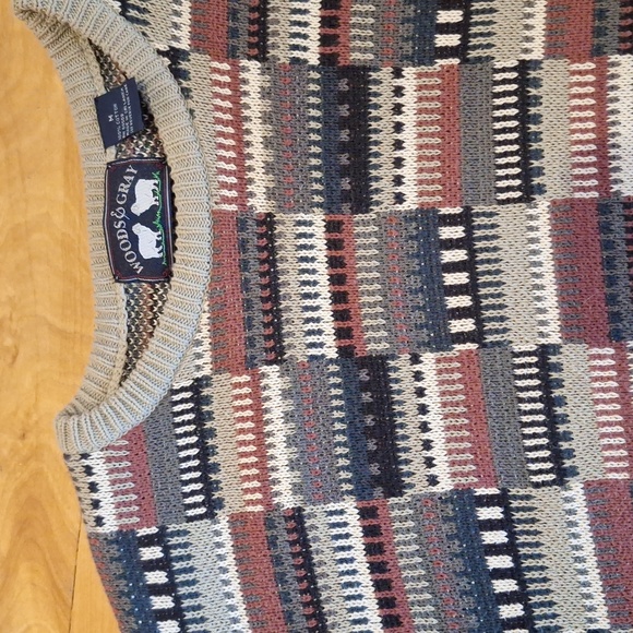 Vintage Other - VIntage 90s cotton knit multicolor patchwork pattern oversized sweater